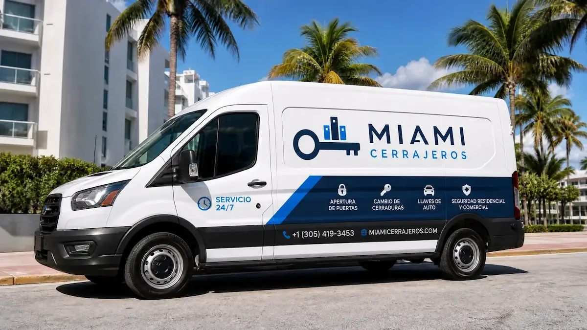 Camioneta de servicio de Miami Cerrajeros en Miami